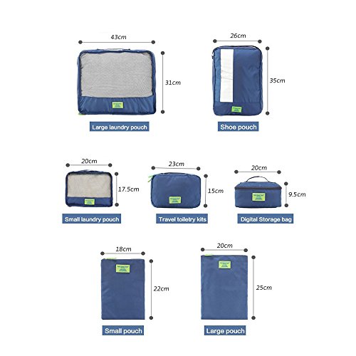Kiboule 7 pçs/conjunto multifuncional bolsa de armazenamento de viagem roupas impermeáveis bolsas de
