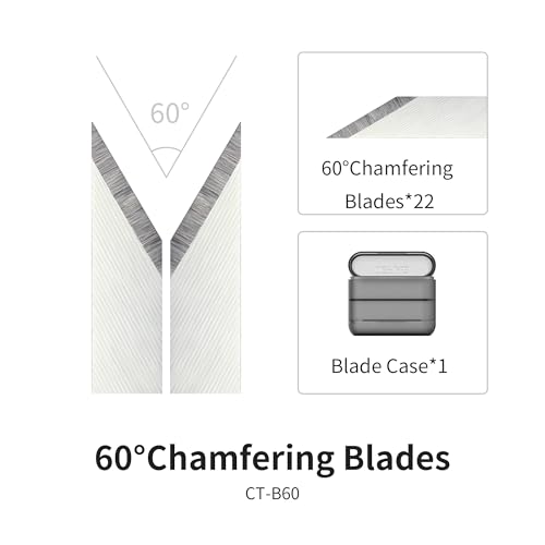 Image of DSPIAE Chamfering Tool Set, 60 and 90 Degree Blades Each 4pcs, Conical and 3mm Spherical Bits with Handle