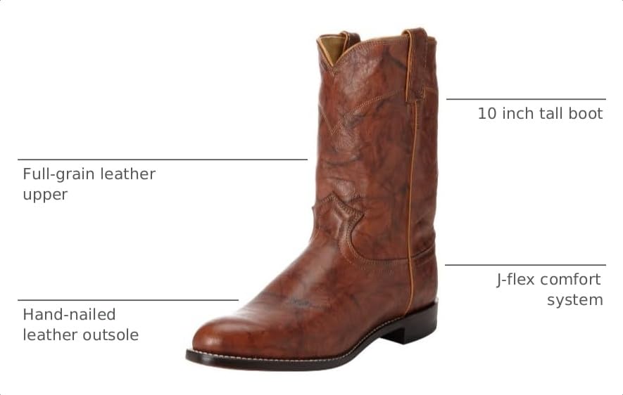 Image of Justin Jackson 10 inch Roper Cowboy Boots for Men