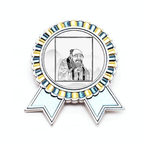 Broche en porcelaine Dao Lao Tzu, un bijou poétique en métal taille M