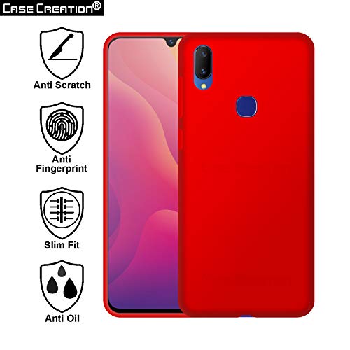 Image of Case Creation Luxurious OG Series for Vivo V11 / V11i Case Cover,Anti-Dirty Slim Case Frosted Matte Cute Candy TPU Raised Bezel (Splash of Color) Back Cover for Vivo V11 / V11i -Wine Red