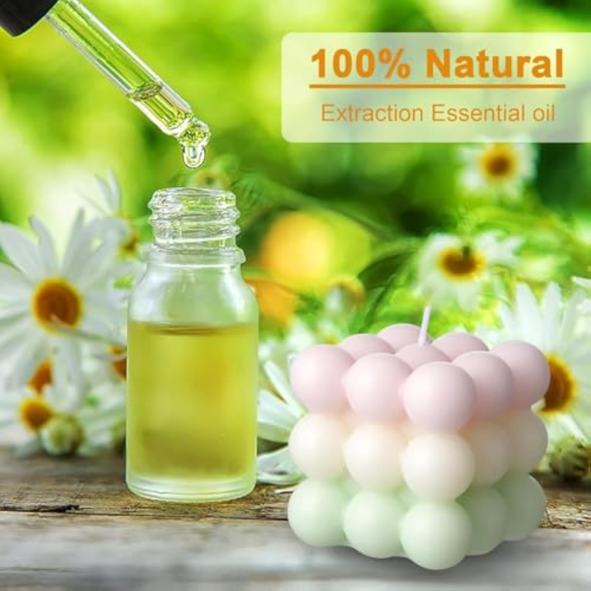 Premium Unscented Bubble Cube Candle, Hand-Poured Eco-Friendly
