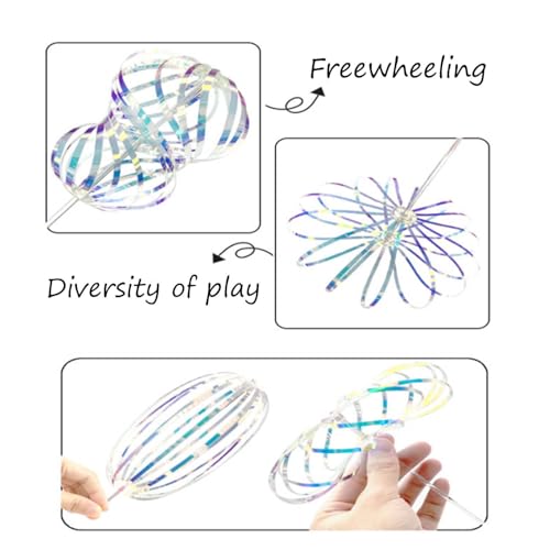 4 Stück Rainbow Twirler, Rainbow Twirler Stick, Magic Rainbow Spinner, Rainbow Toy Spinner, Kinderspielzeug, Für Kinder Party Freizeit Innen,Draußen,Kinder Erwachsene