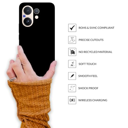 Image of SPRIG Compatible with Vivo V60 Premium SilkTone Back Cover Drop Tested Shock Proof Mobile Case for Men, Women, Boys and Girls with Camera Protection (Black)