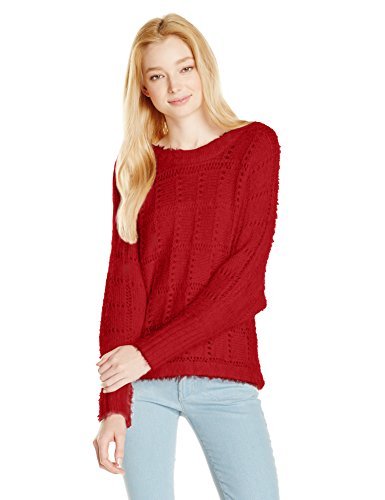 XOXO Juniors' Pointelle Dolman Pullover Sweater