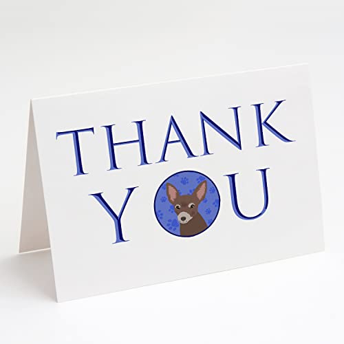 Caroline's Treasures CK8943GCA7P Chihuahua Chocolate #2 Thank You Greeting Cards and Envelopes Pack of 8 Blank Cards with Envelopes Whimsical A7 Size 5x7 Blank Note Cards