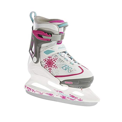 Rollerblade Bladerunner Ice Micro Ice Girls, Junior, Adjustable, White and Pink, Ice Skates