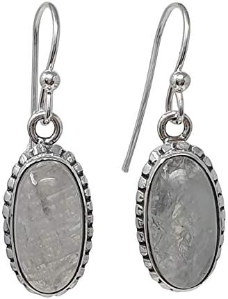TreasureBay Stunning Natural Gemstone Earrings Inlaid in 925 Sterling Silver, Dangle Drop earrings for Women
