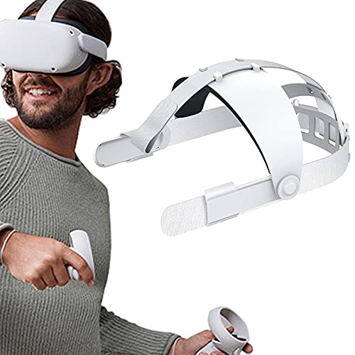 Faixa de cabeça ajustável compatível com Oculus Quest 2 com almofada de cabeça, substituição para al
