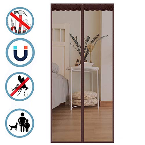 Door Fly Screen/Magnetic Tulle Curtains/Automatic Closing Screen - Blinds, Suitable for Balcony Door Mosquito Nets, Living Room, Patio Doors,150×240cm