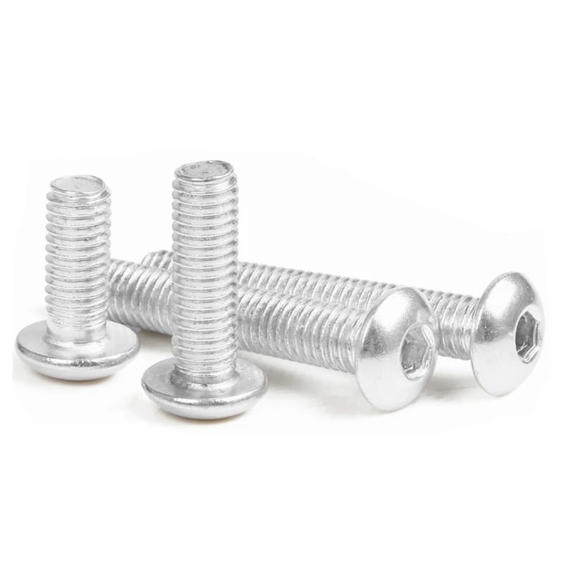 Vis creuse M4x25 aluminium tête ronde semi-circulaire pure AL argent ISO 100 pièces