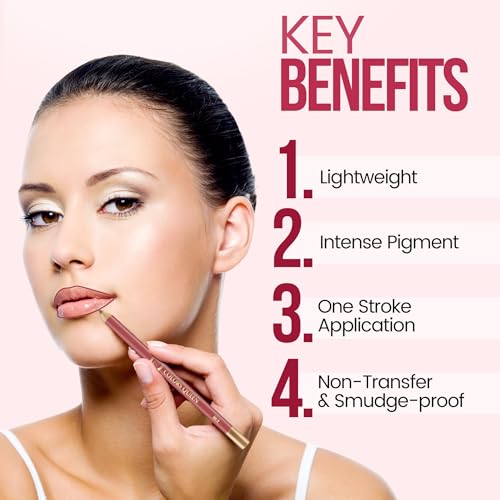 Image of Colors Queen Matte Lip Liner Pencil | Non Transfer Formula For Professional Makeup | Lip Liner Pencil Waterproof (Combo - 01) (Pack of 2)