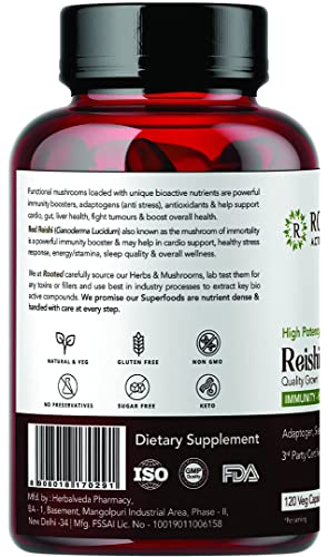 Malar Red Reishi Mushroom Powder Capsule | Supports Heart Health, Liver, Immunity, Deeper Sleep, Anti Stress | Antioxidant Superfood Supplement 120 Cap #TOP5