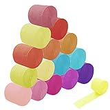 【Ampliamente utilizado】Nuestro papel crepé es súper suave al tacto. Se puede doblar, atar, colgar, serpentinas de papel crepé no solo se pueden doblar en espirales para decorar su dormitorio, boda, fiesta de Navidad.