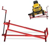 Lawn Mower Lift Jack, 880 lbs Capacity Lifting Jack for Garden Tractors, Riding Lawn Mower Maintenance Lift with Hand Crank and Power Extension Handle, Telescopic Maintenance Jack, Red