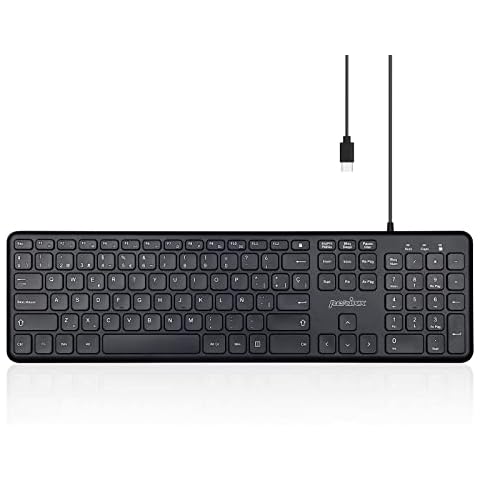 Teclado Perixx PERIBOARD-210 Full Size con Cable USB Tipo C y Diseño Ultra Delgado Cover