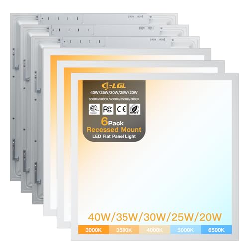 Image of 2x2 LED Flat Panel Light,Selectable 5CCT,0-10V Dimmable,5200LM,6Pack