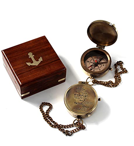 Brújula portátil con grabado en latón, regalo de confirmación miniatura 3