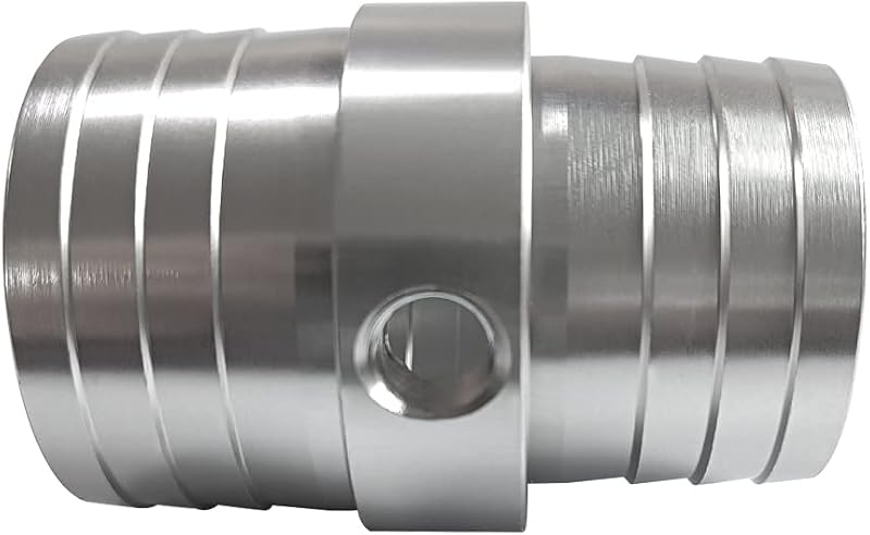 Adaptador de união para mangueira em alumínio ANPTGHT 1-1/2" a 1-3/4" com porta 1/8" NPT – 1 unidade