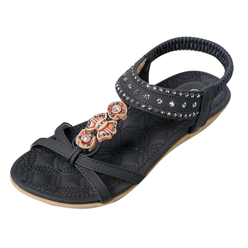 Sandales plates pour femme au style bohème chic et décontracté