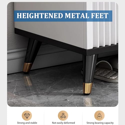 Banc de rangement pour entrée avec range-chaussures dissimulé et coussin
