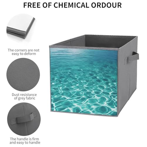 Boîte de rangement pliable durable bleu aquatique bacs armoire dressing