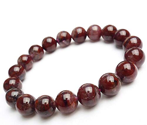 Bracelet en cristal de cheveux rouges AAA de 10mm de qualité supérieure