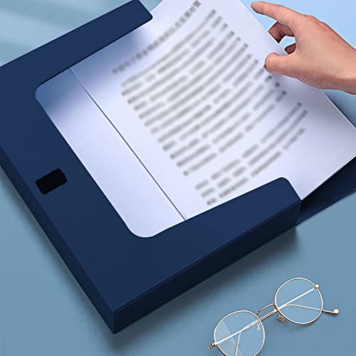 Boîte à documents A4 bleu marine 55mm - Rangement bureau plastique