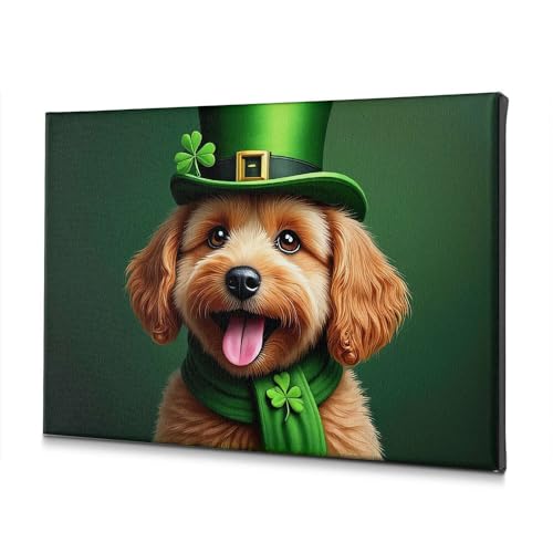 Tableau chien de Pâques en toile pour illuminer votre décoration murale printanière