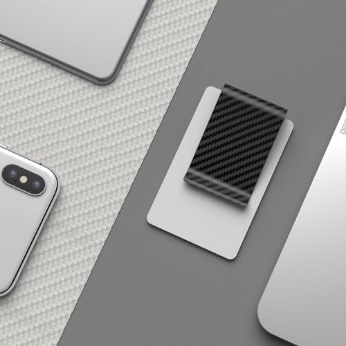 Image of Travelambo Carbon Fiber Money Clip Front Pocket Wallet Minimalist Wallet Slim Wallet Credit Card Holder