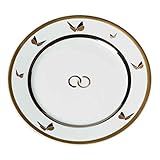 limoges porzellan pillendose Hergestellt in Frankreich The Cocoonalist 6 flache Teller 26,5 cm Porzellan Limoges Dekoration Gelbgold 24 k Platin – Modell: Nachtwäsche Toskana (26,5 cm)