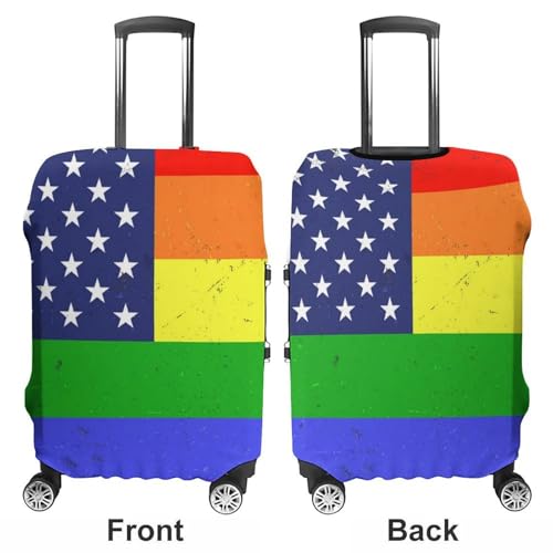 Carry On Luggage Cover US Rainbow Love LGBT Pride American Flag Anti Scratch Travel Luggage Covers for Suitcase Anti-Scratch Travel Suitcase Cover3