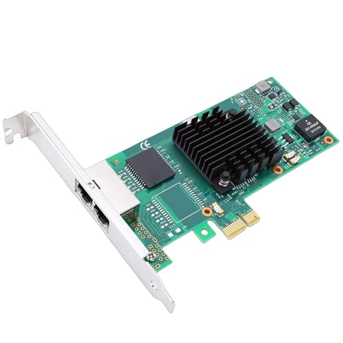 GOWENIC Tarjeta de Red Gigabit Ethernet PCIE 2.1 x1 con Doble Puerto RJ45 y Chip 350AM4, para Servidor, PC de Escritorio y Aplicaciones Industriales miniatura 4