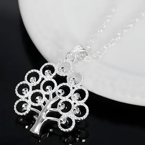 Collier arbre de vie en argent sterling 925 avec pendentif ciselé