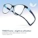 BiBiBear Kids Glasses - Non Prescription Fashion Eyewear with Unbreakable TR90 Frame, Comfort Fit for Ages 11-15 (Blue & Black)