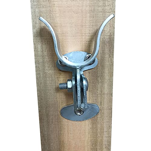 Image of 1-5 /8 inch Flat Back Wall Mount Fork Gate Latch - Gate Latch Hardware with Screws or Lag Bolt for Gate Frames, Easily Mounts to Wooden Gate Post or Wall (Pack of 2)