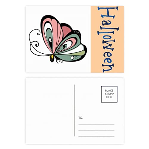 Cartes postales d'Halloween papillon en cœur : lot de 20 pour correspondances festives