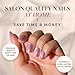 Glamnetic Press On Nails - Oyster | Short Oval Cat Eye Fake Nails with a Velvet Pearlescent Finish, Salon Quality Summer Nails | 15 Sizes - 30 Nail Kit with Glue