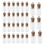 Wshxjzyay 30 Pack Small Glass Bottles with Cork Stoppers, Small Mini Glass Bottles Tiny Jars with Cork Lids, 1ml
