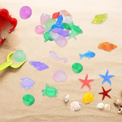 Image of 200g(About 150pcs) Mini Acrylic Ocean Animals Starfish Ornaments Plastic Seashells Under The Sea,Sea Shells for Crafting Fish Tank Potted Micro Fairy Garden Dollhouse