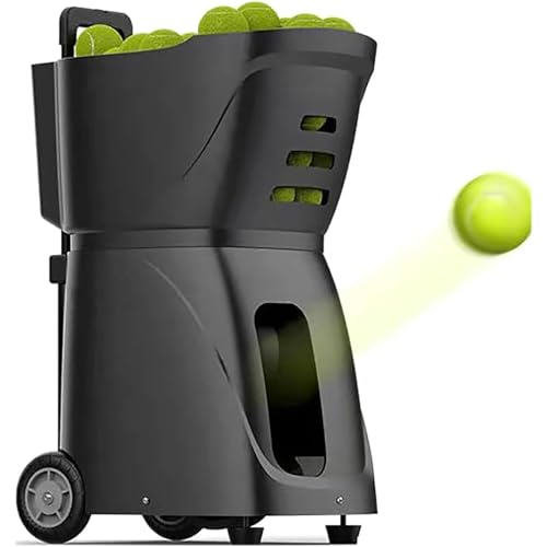 Tennis Ball Machine, AutomaticTennis Ball Launcher with 360° Universal Wheel and 100 Capacity, 10 Training Modes and 20 Programmable Precise Landing Points, Serving Frequency: 1.8s-8.8s