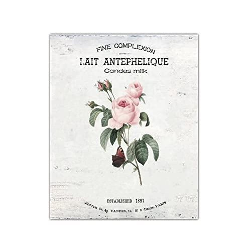 Plaque en bois bouquet de fleurs françaises décoration murale vintage 40x50 cm