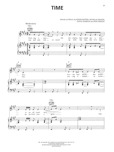 Pink floyd - dark side of the moon - piano, chant et guitare