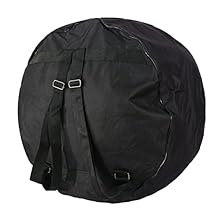 Bass Drum Bag Cover. Replacement parts for drum percussion parts. With carrying handle and adjustable shoulder straps, easy to carry. With outside pocket for storing drum accessories and drum sticks. Made of oxford cloth, durable and practical.