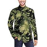 カニ 蟹柄 迷彩柄 シャツ メンズ 長袖 ワイシャツ カジュアル 大きいサイズ 開襟シャツ ビジネス ボタンダウン ゆったり 柔らかい おしゃれ トップス XXL