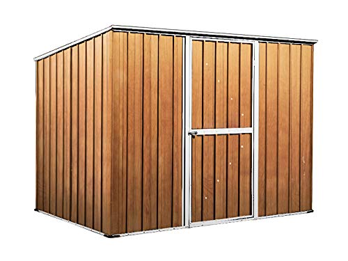 Box in Acciaio Zincato Casetta da Giardino in Lamiera 2.60 x 1.85 m x h1.92 m - 85 KG – 4,8 metri quadri (Finitura Legno)