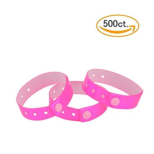 Ouchan Plastic Wristbands Neon Pink 500 Pack, Viny Wristbands for Events by OUCHAN - Used condition - Image 2
