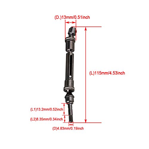 Mxfans 2Pcs Titanium Al. Upgrade Sla017 Front Drive Shaft Replacement For Traxxas 4X4 & Short Truck Model Car #TOP3
