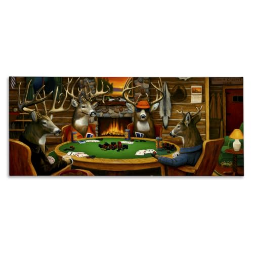 Stupell Industries 'Deer Playing Poker in Lodge'| Canvas Art