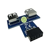 9pin USB 2.0 Female Pin Header to Dual USB2.0 port Adapter-T Type
